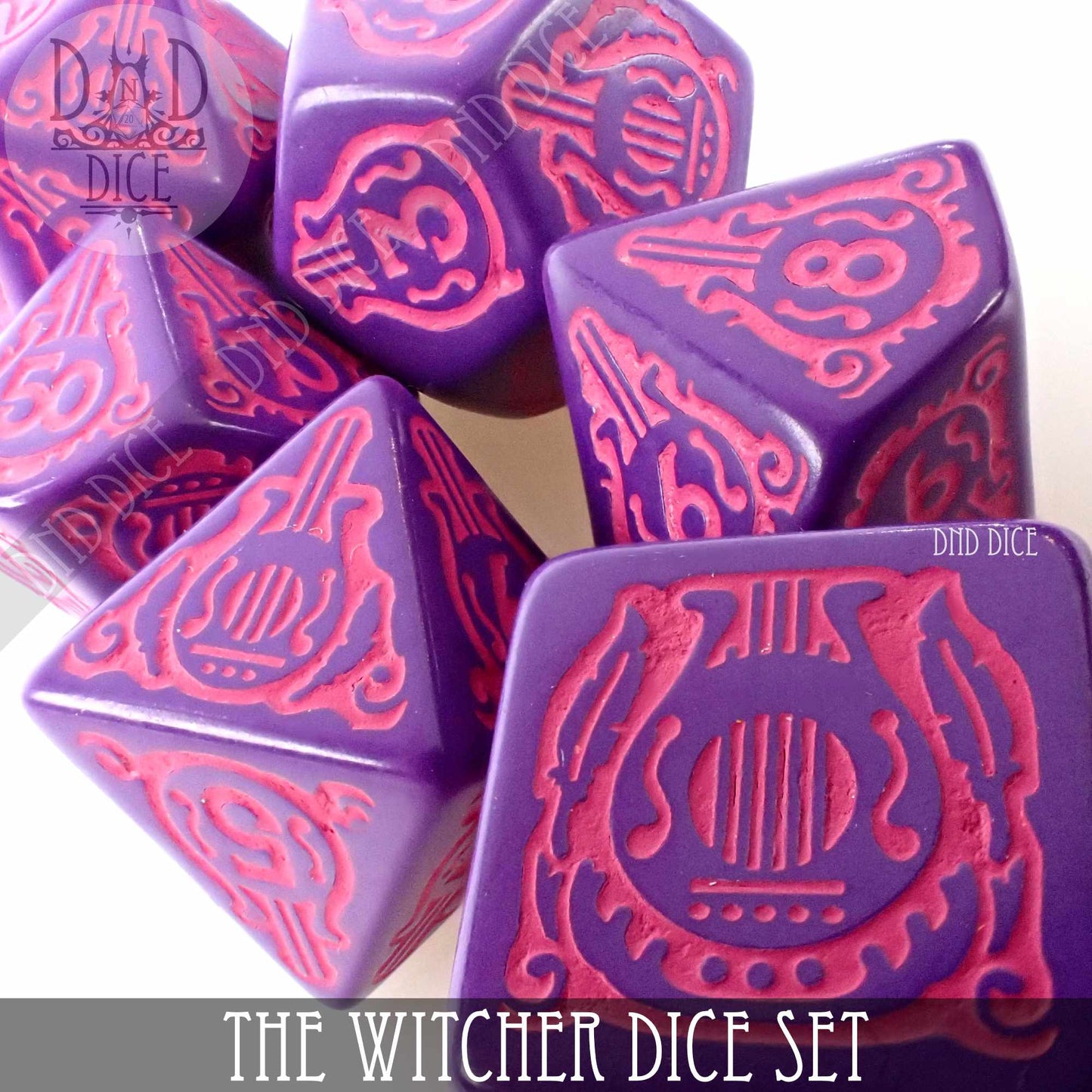 The Witcher Dice Set and Coin - Dandelion / Jaskier