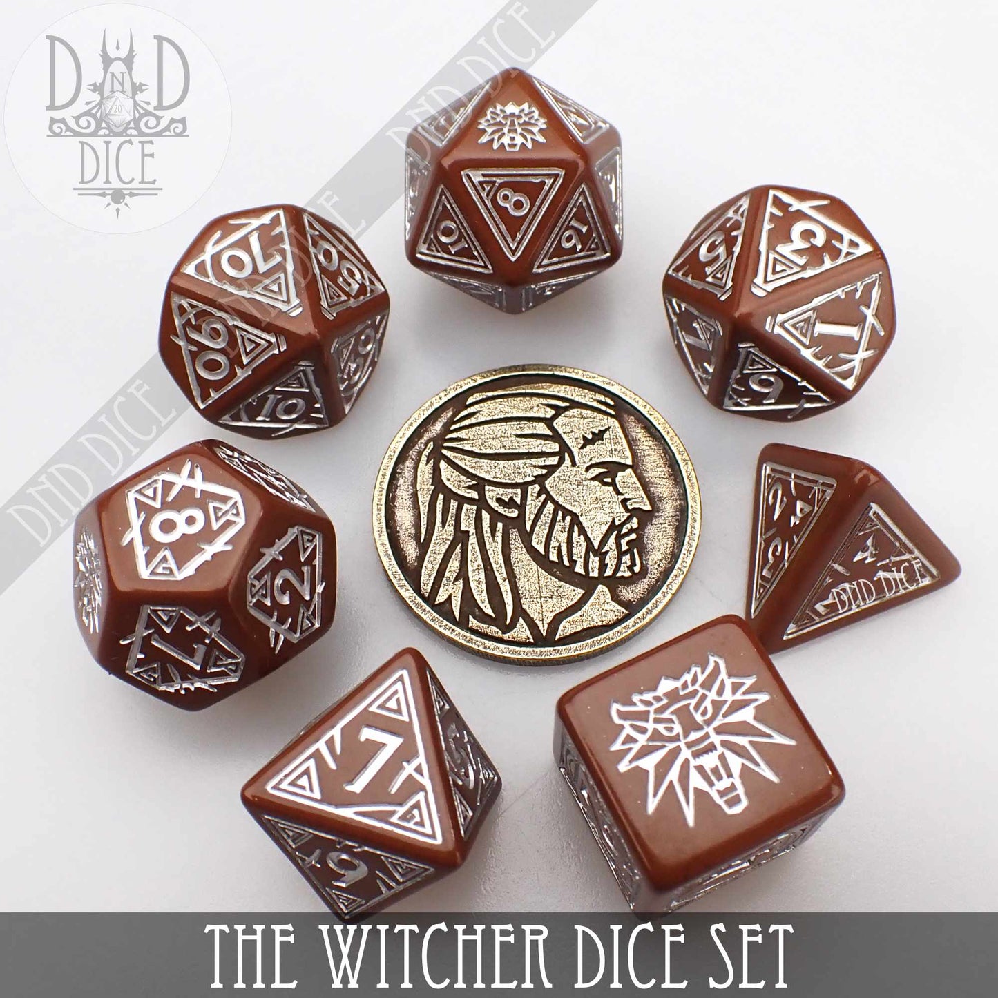 The Witcher Dice Set and Coin - Geralt