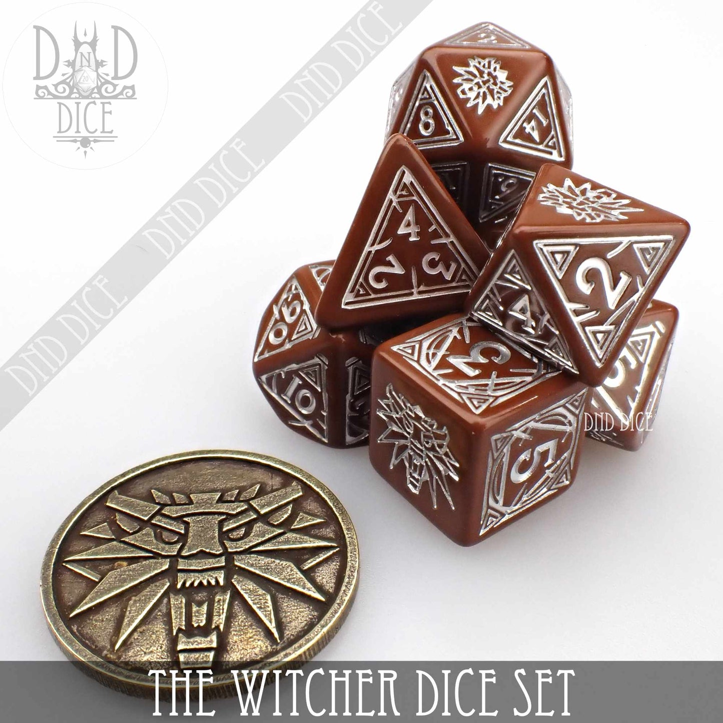 The Witcher Dice Set and Coin - Geralt