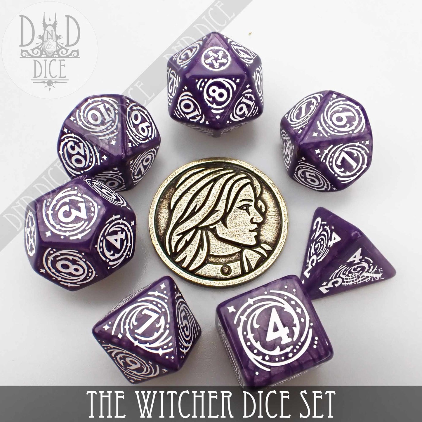 The Witcher Dice Set and Coin - Yennefer