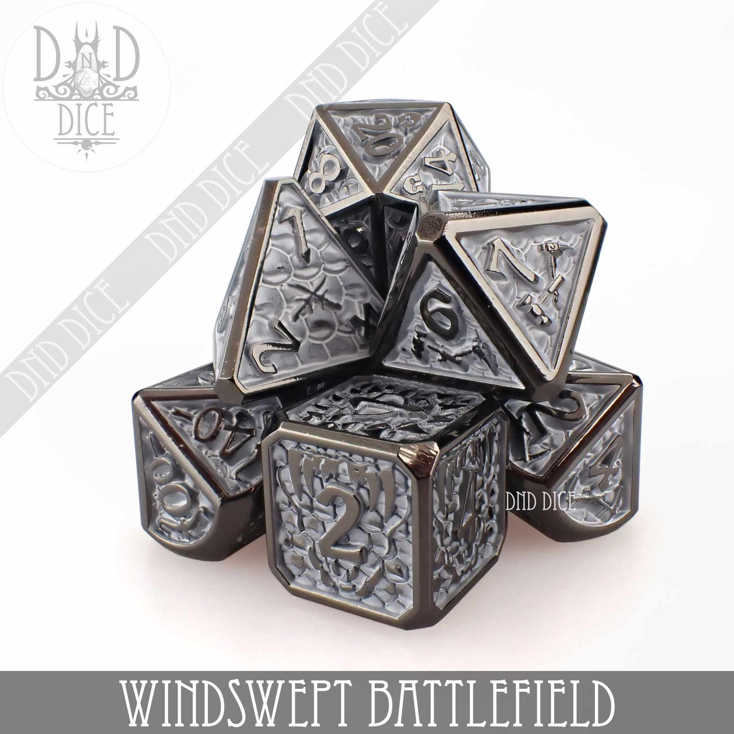 Windswept Battlefield Metal Dice Set