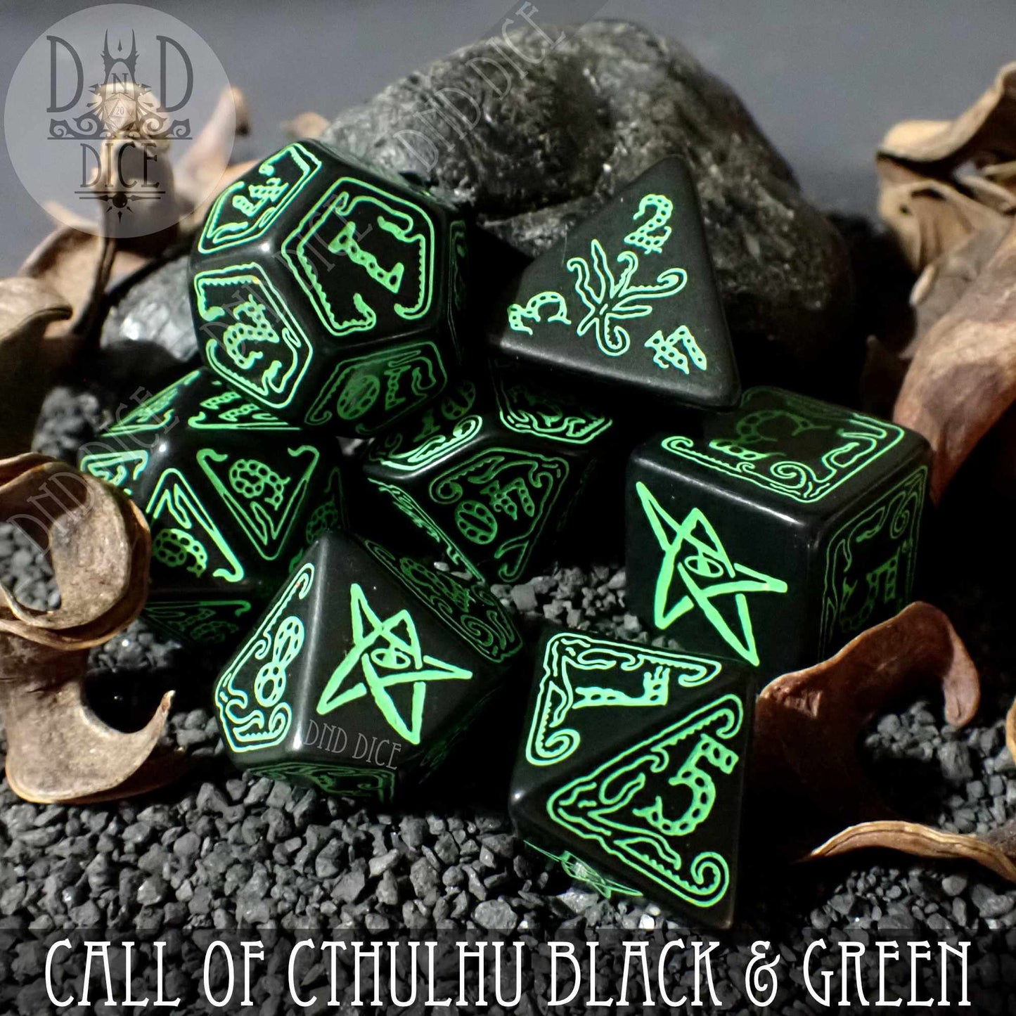 Call of Cthulhu Black & Green Dice Set