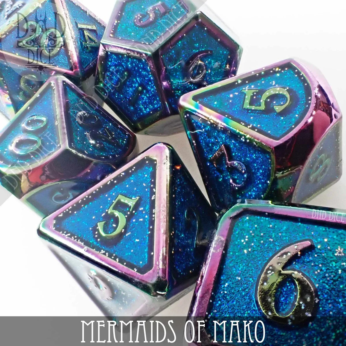 Mermaids of Mako (Metal) - 7 Dice Set