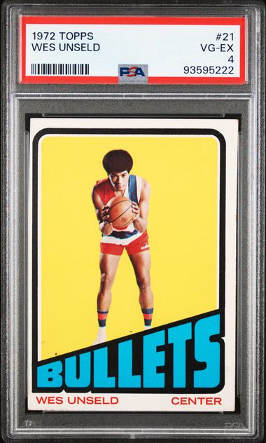 Graded 1972 Topps Wes Unseld #21 Basketball Card PSA 4 VG-EX