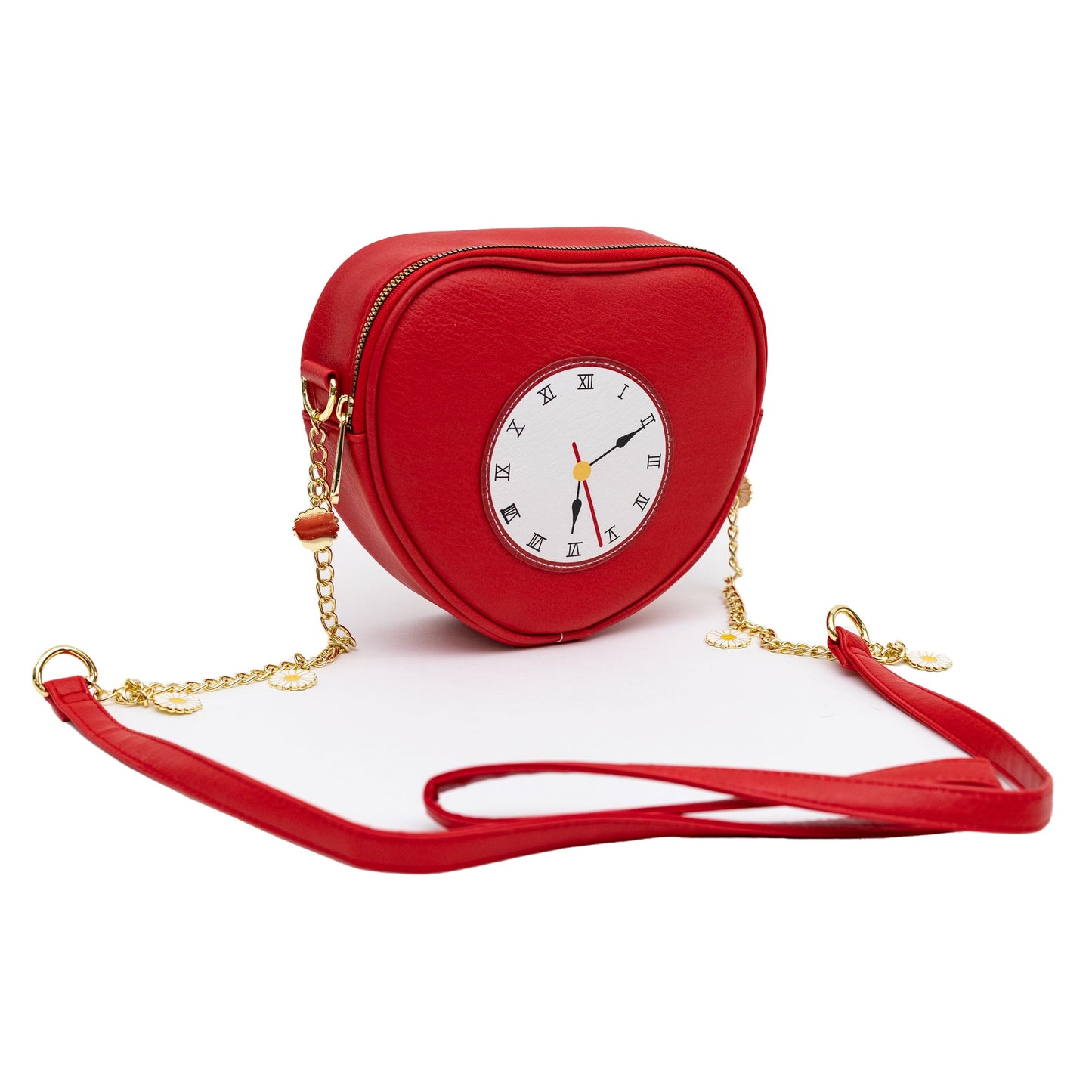 Movies Bag, Cross Body, The Wizard of Oz Tin Man Heart Clock Replica, Red, Vegan Leather