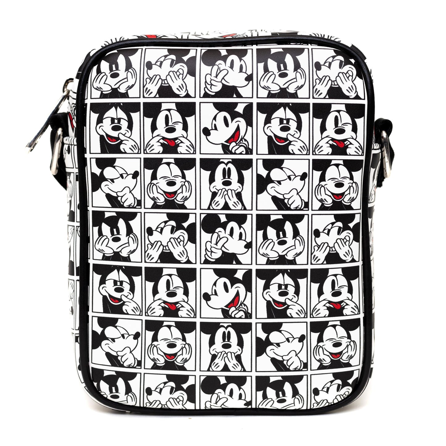 Disney Bag, Cross Body, Disney Mickey Mouse Expression Blocks White Black, Vegan Leather