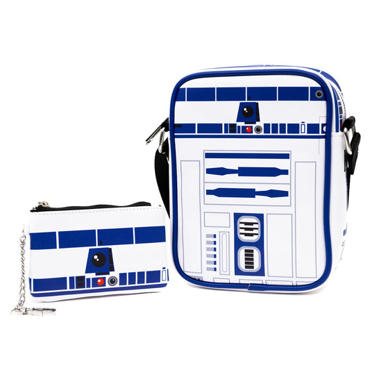 Star Wars Bag and Wallet Combo, Star Wars R2 D2 Droid Body White, Vegan Leather