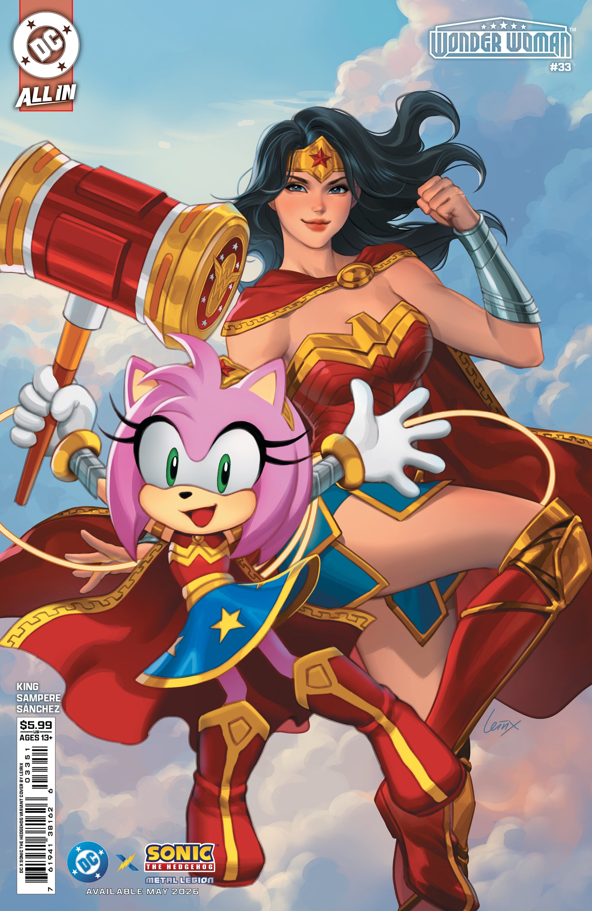 Wonder Woman #33 E Lesley Leirix Li Dc X Sonic Variant (05/20/2026) Dc - Golden Apple Comics