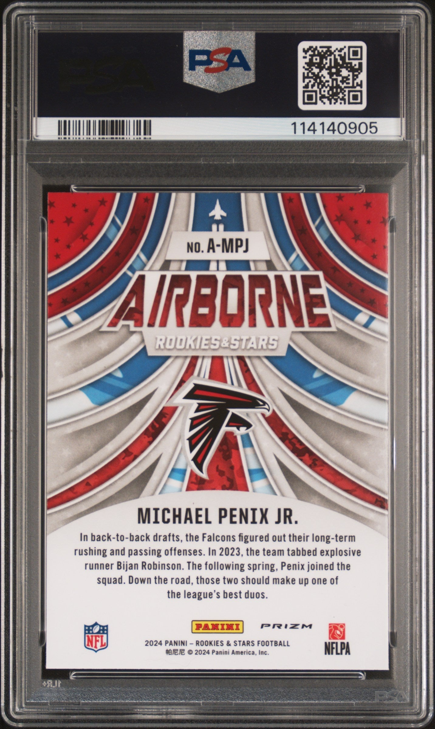 Graded 2024 Panini Rookies & Stars Michael Penix Jr #AMPJ Airborne Red Plaid Rookie RC Football Card PSA 10 Gem Mint - Golden Apple Comics
