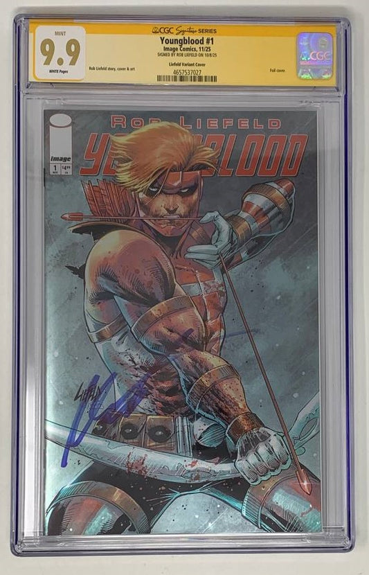 Youngblood #1 (2025) K 1:500 Rob Liefeld Signed Cgc 9.9 Foil Variant (11/12/2025) Image