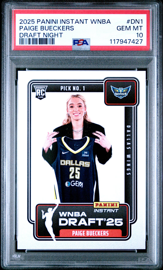 Graded 2025 Panini Instant Paige Bueckers #DN1 Draft Night Rookie RC Basketball Card PSA 10 Gem Mint