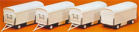 Preiser 20006 HO Scale Modern Circus Wagon Kits (4) - Undecorated