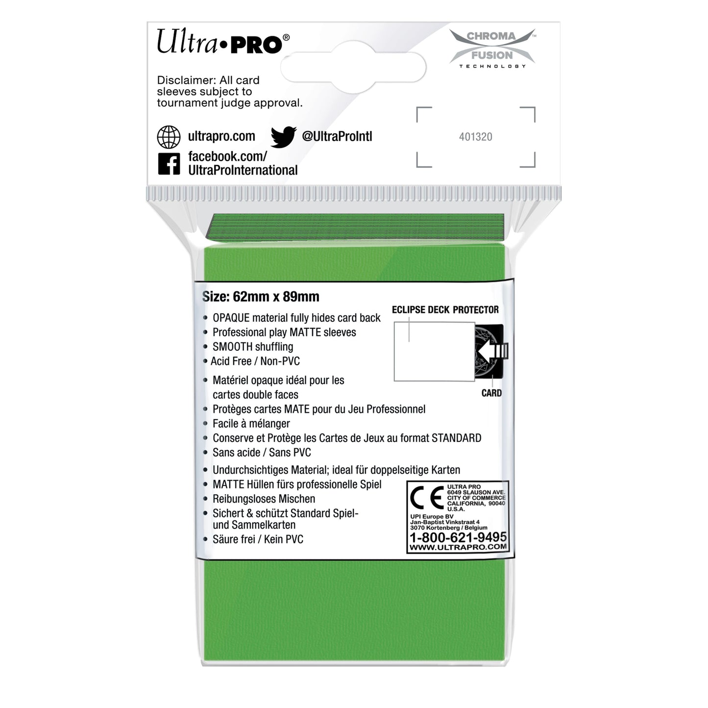Ultra PRO: Small 60ct Sleeves - Eclipse Matte (Lime Green)