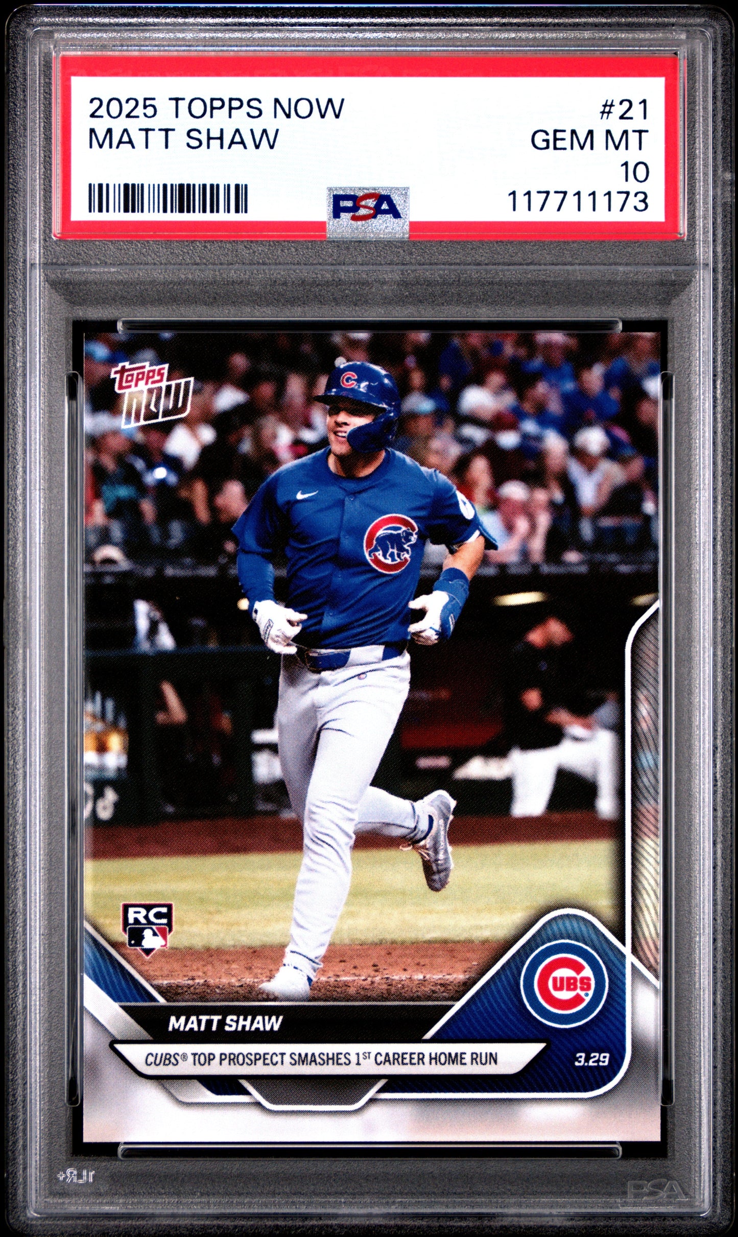 Graded 2025 Topps Now Matt Shaw #21 Rookie RC Baseball Card PSA 10 Gem Mint - Golden Apple Comics