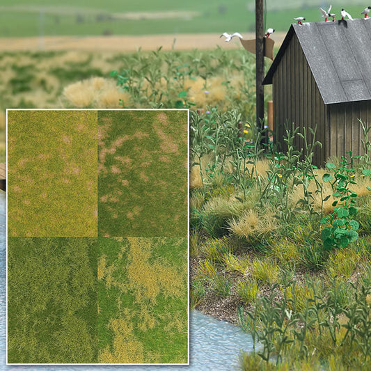 Busch 1300 HO Scale Groundcover Mat Set