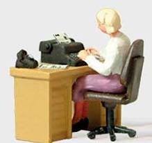 Preiser 28094 HO Scale Secretary At Her Desk - Golden Apple Comics