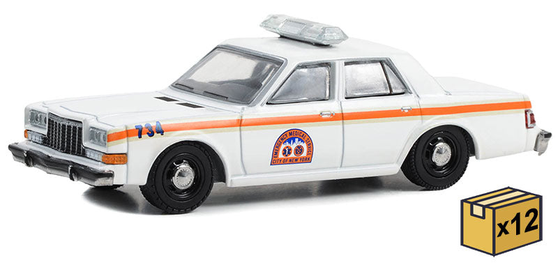 Greenlight 30444-CASE 1/64 Scale Nyc Ems - 1983 Dodge Diplomat City Of