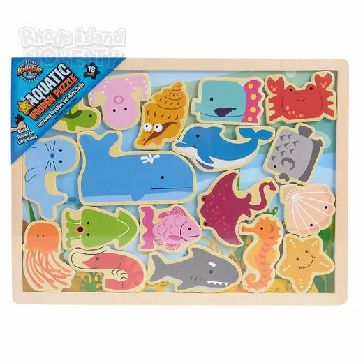 18 Piece Wooden Aquatic Raised Up Puzzle
