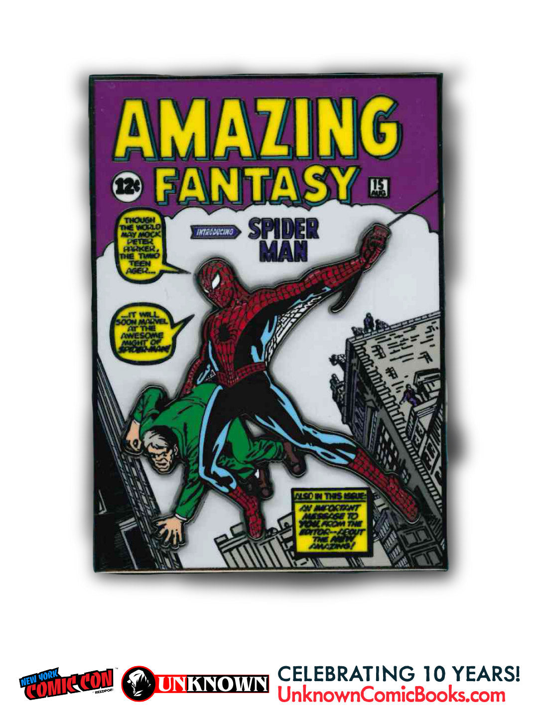 Amazing Fantasy Classic Pin NYCC 2026 | Classic | Unknown Comic Books Exclusive (10/28/2026) - Golden Apple Comics