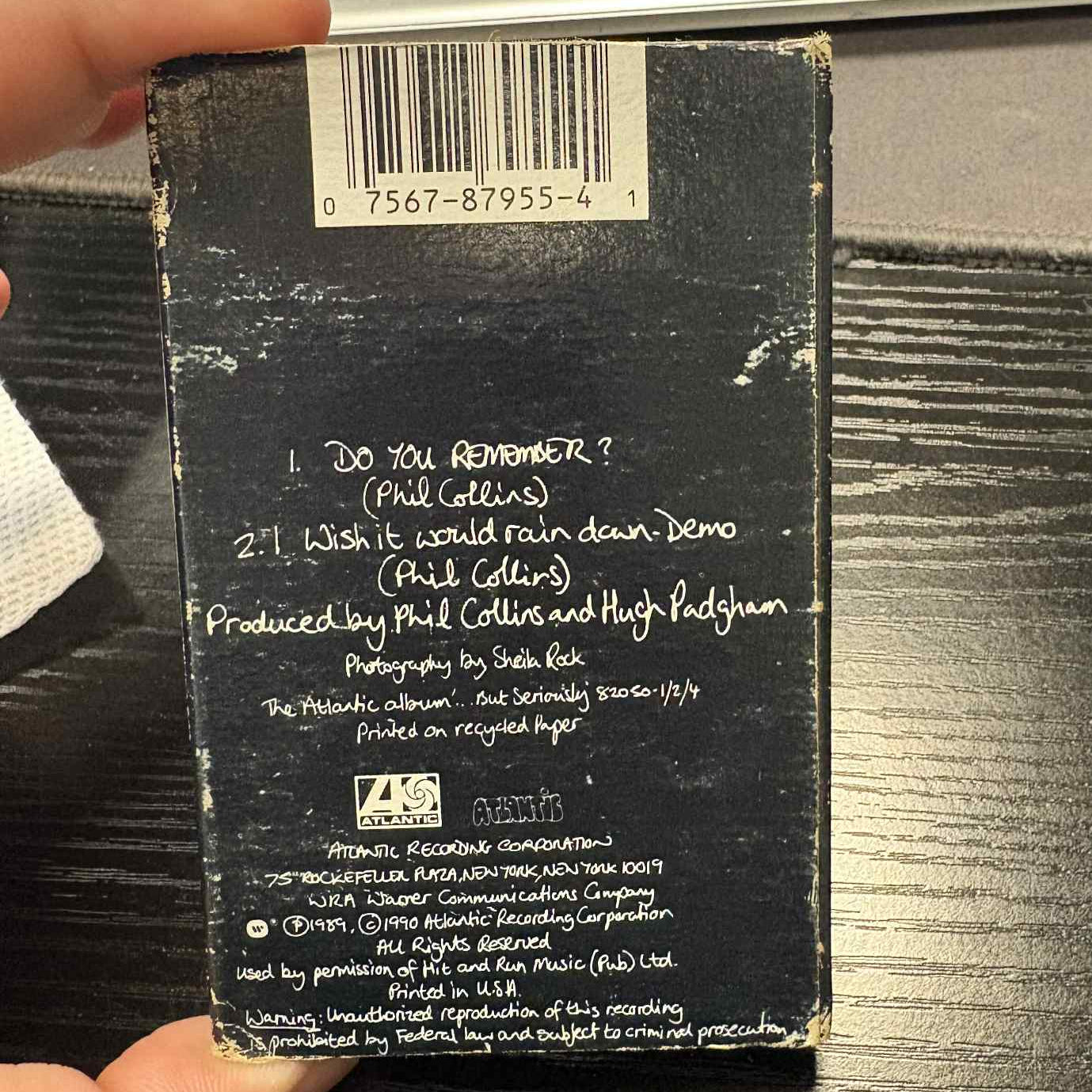 Phil Collins - Do You Remember [Single] Cassette *USED 1990 RELEASE*