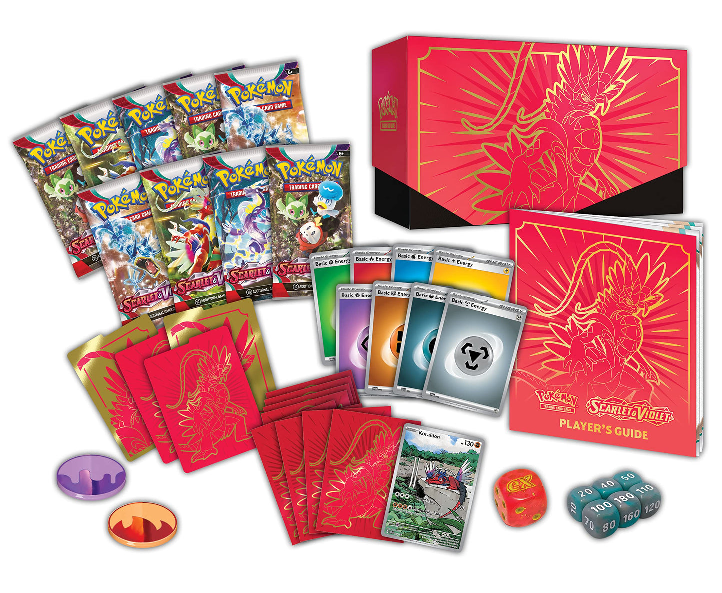 Pokémon TCG: Scarlet & Violet Elite Trainer Box - Koraidon Red (1 Full Art Promo Card, 9 Boosters and Premium Accessories)