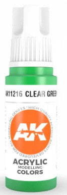 AK Interactive 11216 Clear Green 3G Acrylic Paint 17ml Bottle