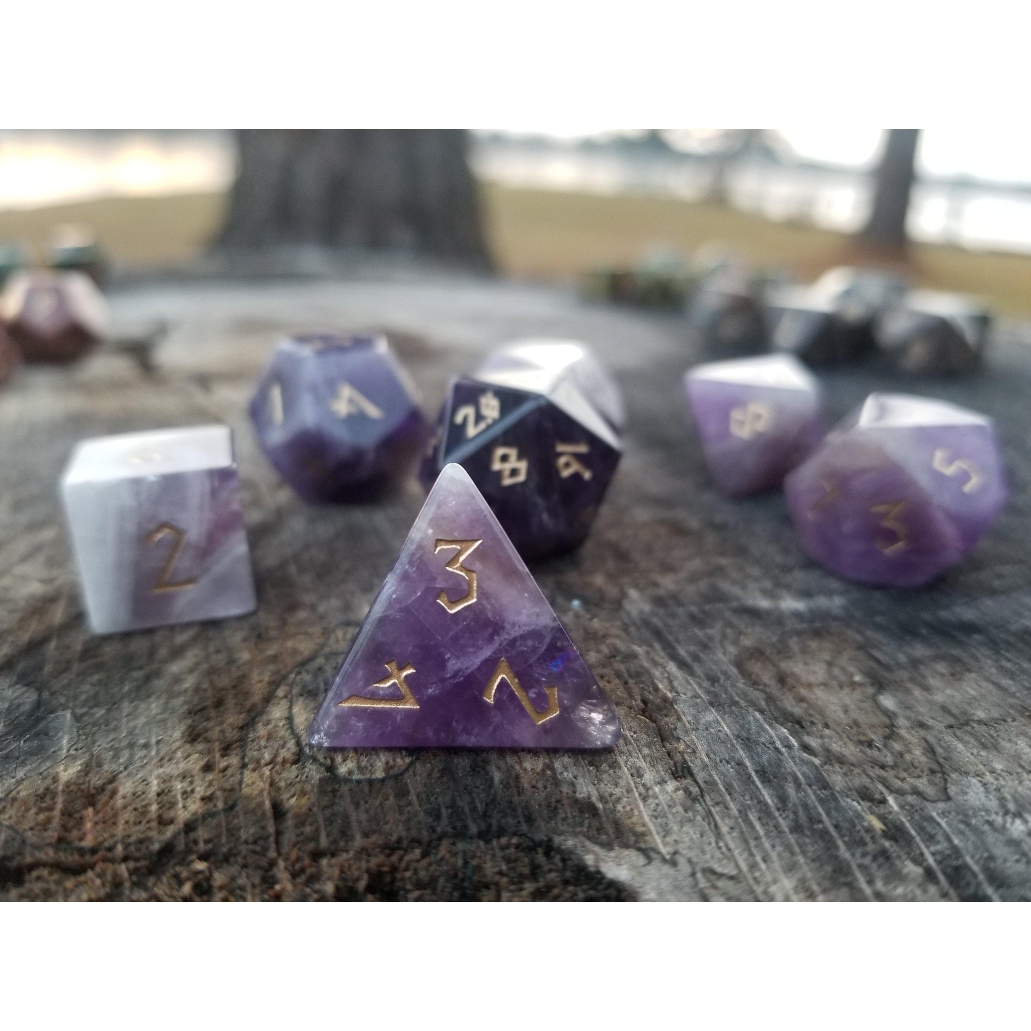 Amethyst stone deals dice set