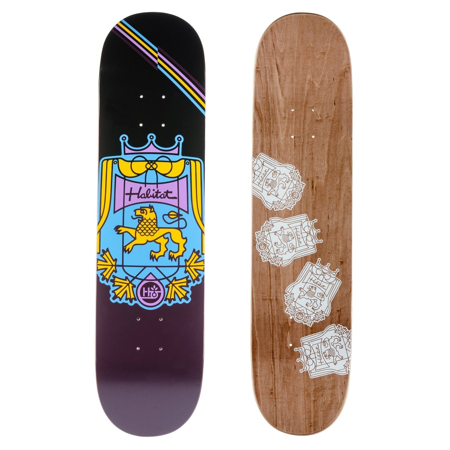 HABITAT "COAT OF ARMS PURPLE" 8" SKATEBOARD DECK