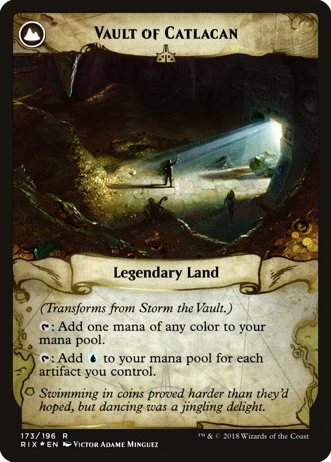 Storm the Vault // Vault of Catlacan (PRE-173S) - Rivals of Ixalan Promos: (compasslanddfc) Foil
