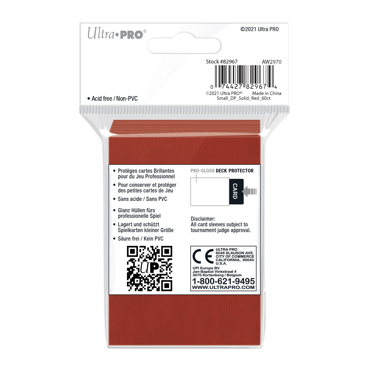 Ultra PRO: Small 60ct Sleeves - PRO-Gloss (Red)