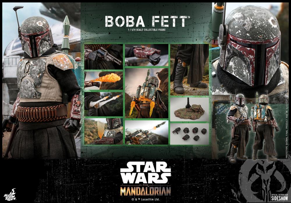 Star Wars Boba Fett Mandalorian Hot Toys 1:6 Action Figure Disney Sideshow NIB