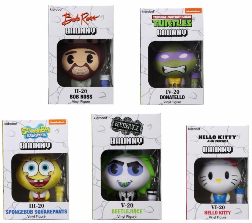 KIDROBOT x BHUNNY 4" STYLIZED FIGURES Hello Kitty, Bob Ross, Beetlejuice, Spongebob, & TMNT Donatello