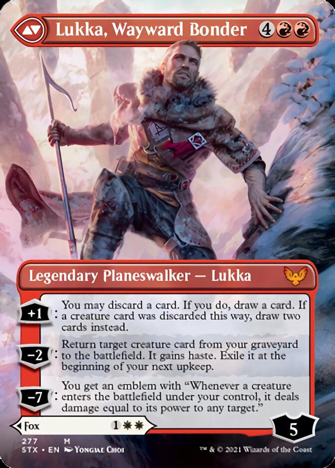 Mila, Crafty Companion // Lukka, Wayward Bonder (STX-277) - Strixhaven: School of Mages (Borderless) Foil