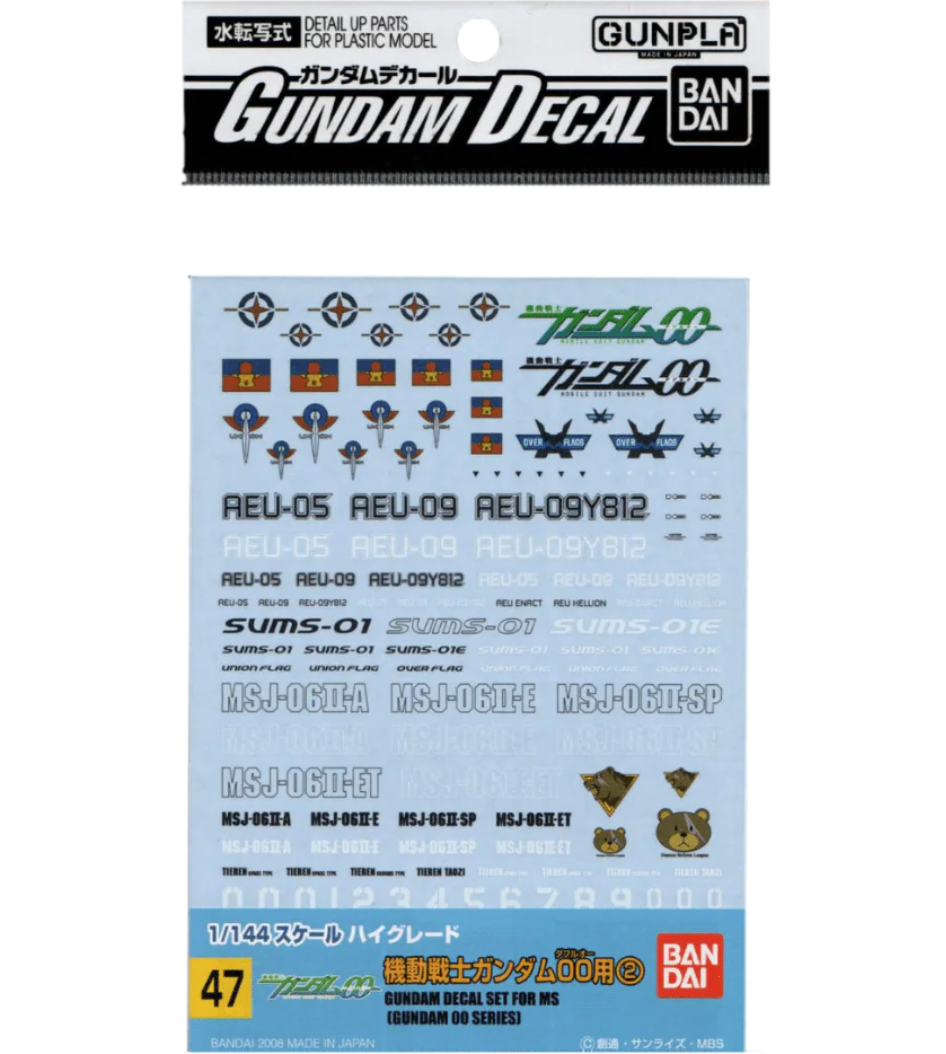Bandai 2029306 GD-47 1/144 Gundam 00 Multi-Use #2 Waterslide Decal Sheet