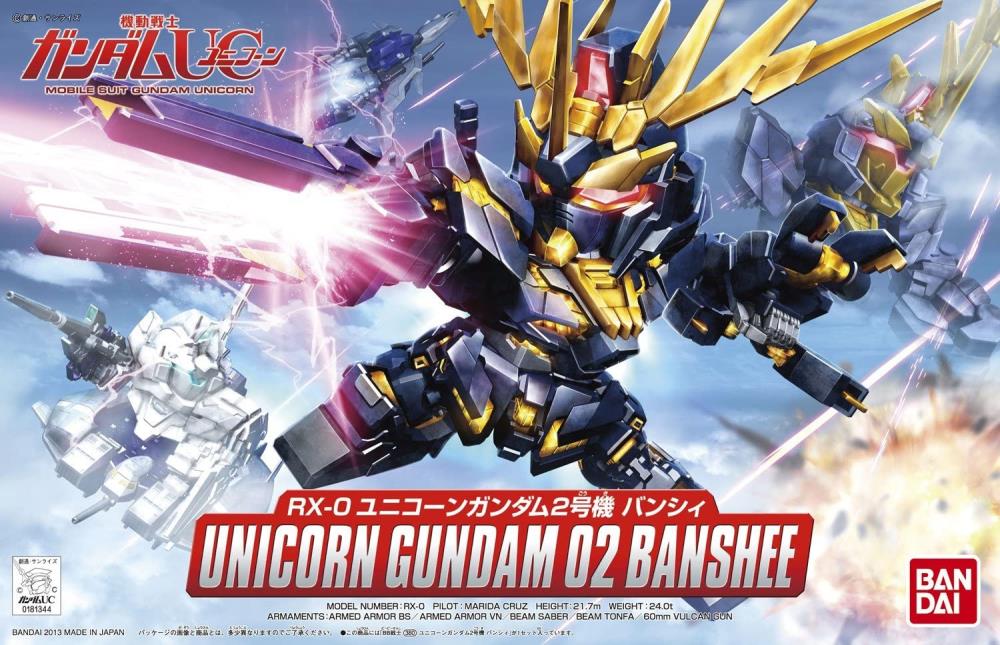 Bandai 2196666 BB SD UC #380 Unicorn Gundam 02 Banshee Mobile Suit