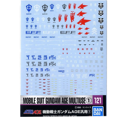 Bandai 2578990 GD-121 HG 1/144 Gundam AGE Mobile Suit Multi-Use #1 Waterslide Decal Sheet