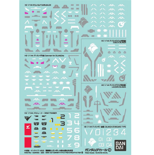 Bandai 2653310 GD-135 Mobile Suit Gundam Waterslide Decal Sheet Multiuse 3 (The Witch From Mercury)