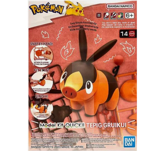 Bandai 2662876 Pokemon Quick!! #14 Tepig Model Kit
