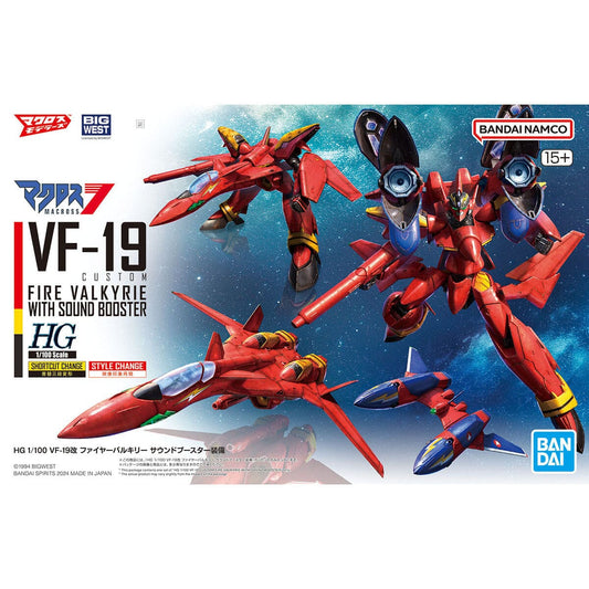 Bandai 2691355 1/100 HG VF-19 Custom Fire Valkyrie with Sound Booster "Macross" Kit