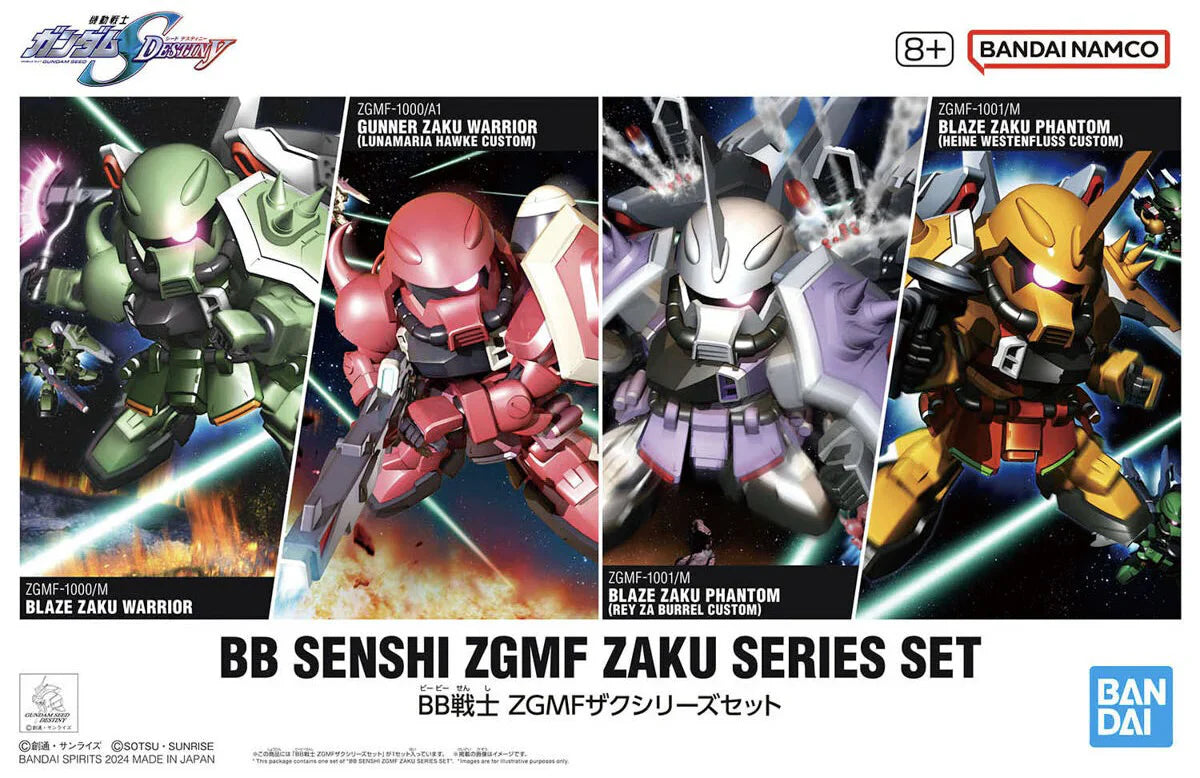 Bandai 2761645 BB Senshi ZGMF Zaku Gundam Mobile Suit Set