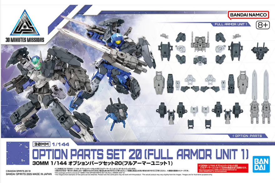 Bandai 2773798 1/144 30MM Option Parts Set 20 (Full Armor Unit 1) "30 Minutes Missions"