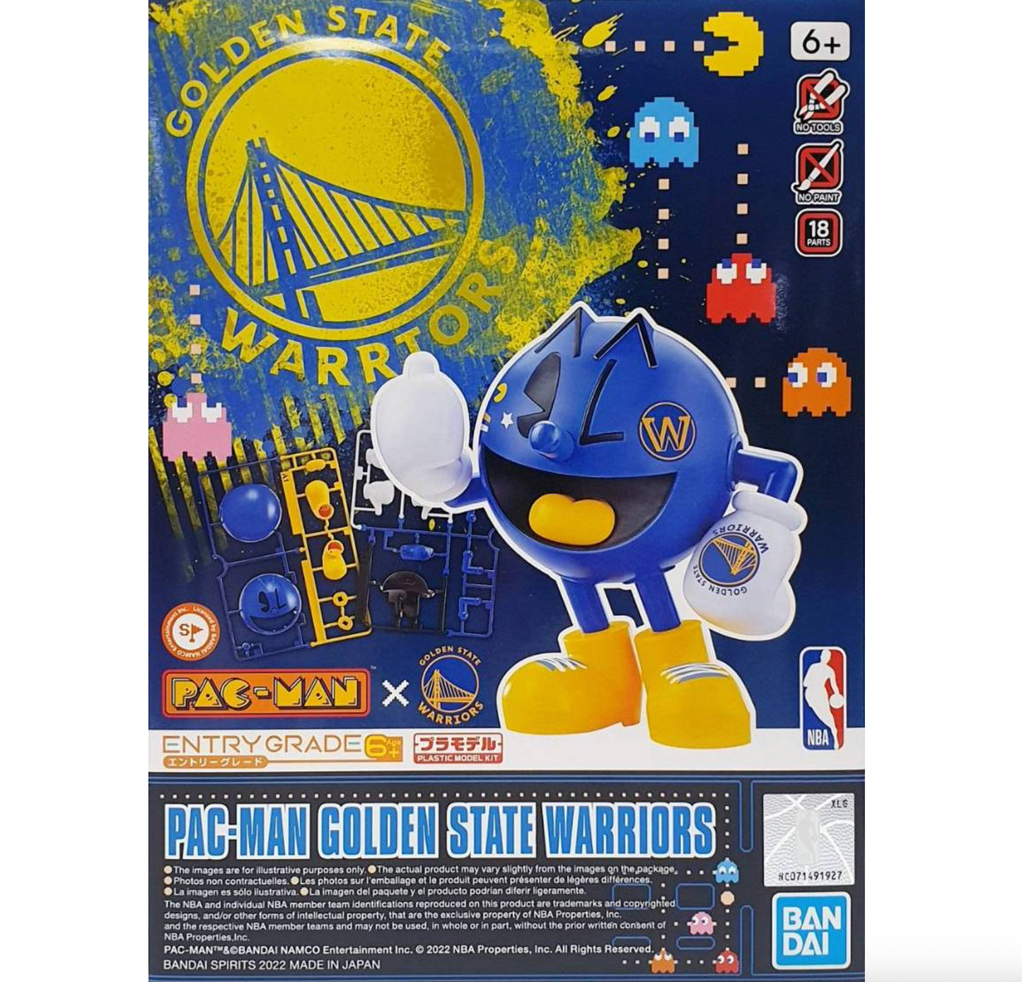 Bandai x NBA 2593837 Entry Grade Golden State Warriors Pac-Man Model Kit