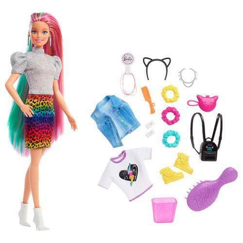 Barbie Leopard Rainbow Hair Doll