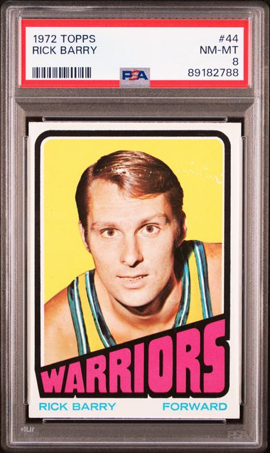 Graded 1972 Topps Rick Barry #44 2nd Year Basketball Card PSA 8 NM-MT