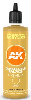 AK Interactive 11245 Dark Yellow RAL7028 3G Acrylic Primer 100ml Bottle