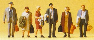 Preiser 10403 HO Scale Passengers -- Standing Travelers w/Luggage Set #1 Era III