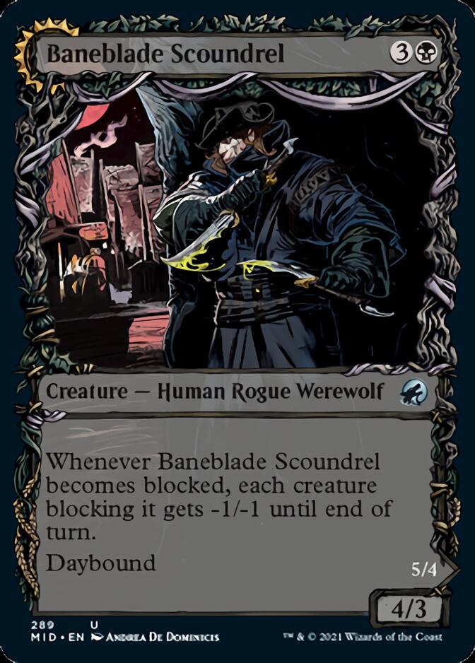 Baneblade Scoundrel // Baneclaw Marauder (MID-289) - Innistrad: Midnight Hunt: (Showcase, Double Faced Transform)