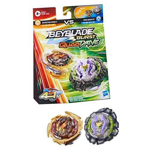 Beyblade Burst Quad Drive Dual Packs - Destruction Ifritor I7 vs. Stone Nemesis N7