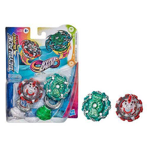 Beyblade Burst Rise Hyper Sphere Dual Packs - Behemoth Cyclops C5 & Shield Kerbeus K5