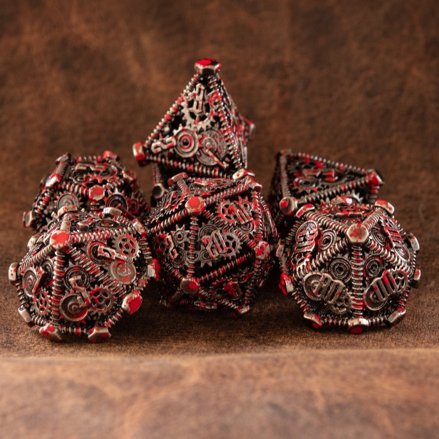 Blood Splatter - Weird West Wasteland Hollow Metal Dice Set